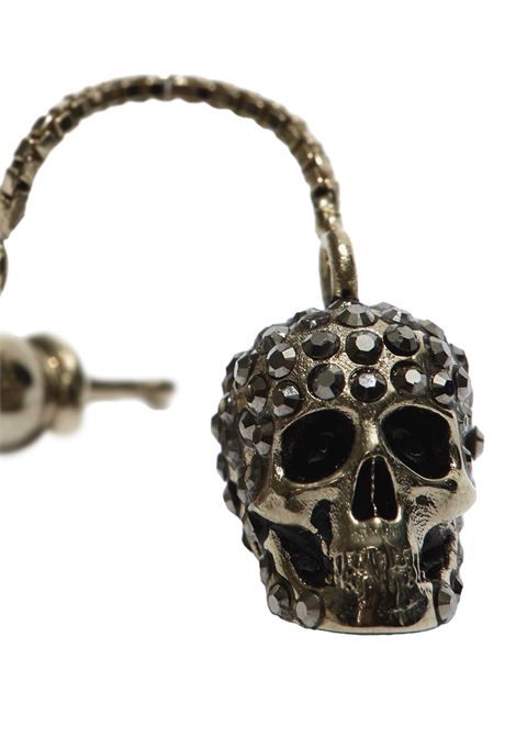 Orecchini Skull Oro Palladio Con Pavé E Catena ALEXANDER MCQUEEN | 582698-J160K2080